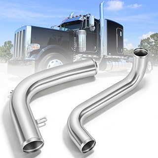 0706462 0706508 Upper and Lower Coolant Hose Tubes Fit for Peterbilt Trucks 357 359 377 378 379 for Caterpillar 3406E C15 C16 Engines - Replaces 07-06462 07-06508 Aluminum Engine Coolant Pipe