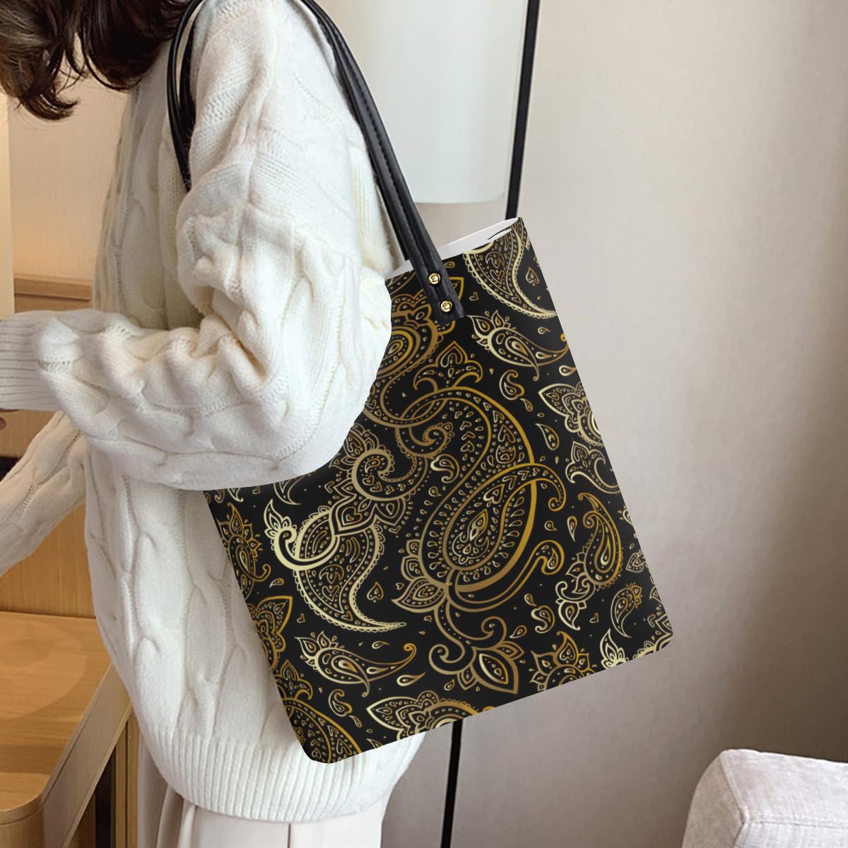 Amazon.co.jp: ペイズリー柄 レディース レザーショルダーバッグ
