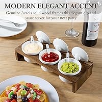 Vista 9 de MyGift Juego de Servir de Condimentos de 10 Piezas Incluye Bandeja de Presentación Elevada de Madera Sólida de Acacia Premium y 3 Cuencos