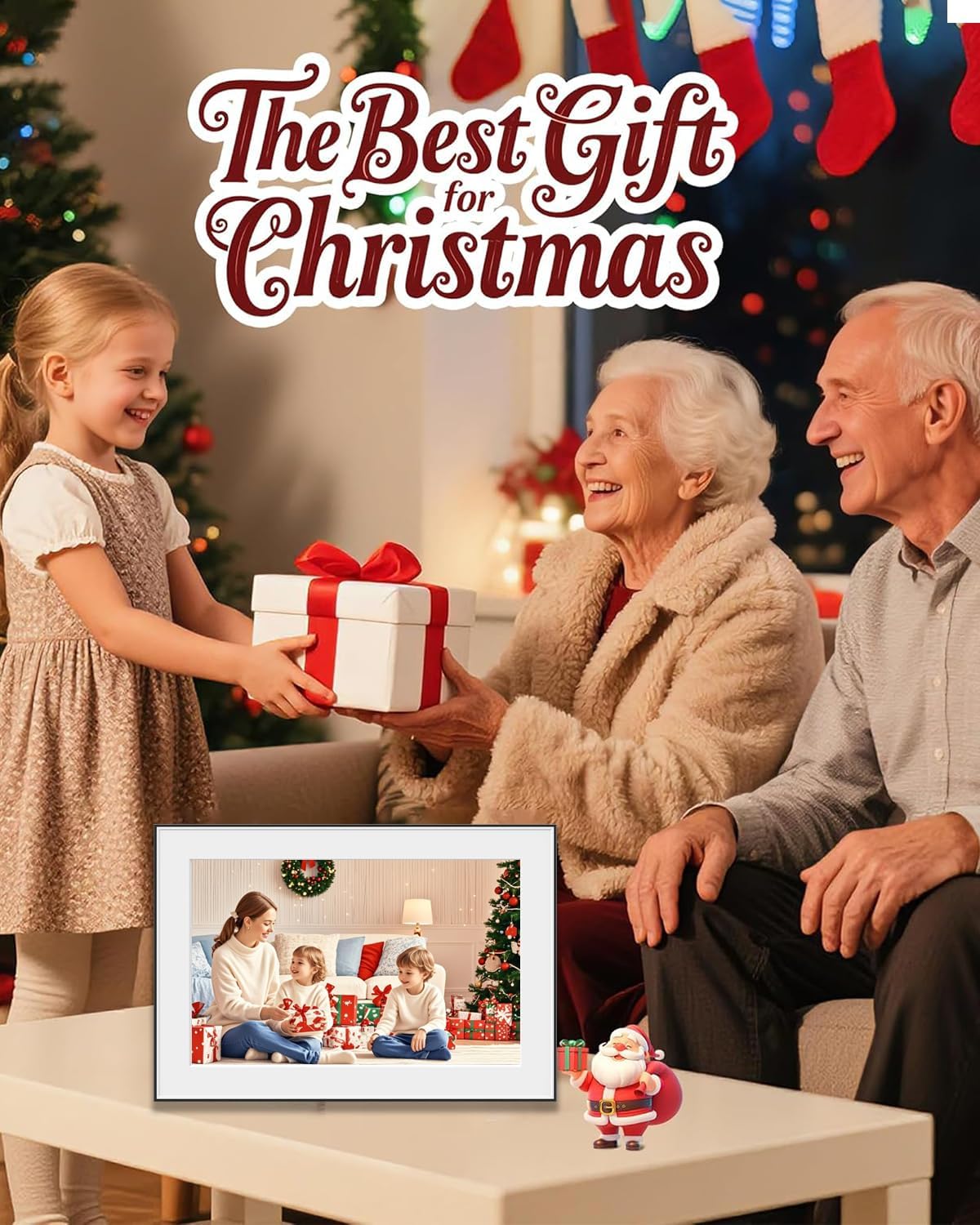 AI Magic Frame 10.1"-WiFi Digital Picture Frame with 64GB,1920 x 1200 IPS FHD Touchscreen,Motion Sensor,Dynamic AI Photo,Unlimited Cloud Storage, Gifts for Birthday/Family/Home Decor
