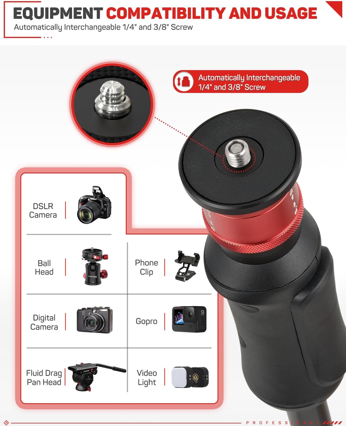 IFOOTAGE Cobra 3 Strike Monopod A150S-Ⅲ with Fluid Head Komodo K5S, One-Touch Lifting Aluminum Video Monopod with Removable Tripod Base, Payload 11lb 60"/150cm