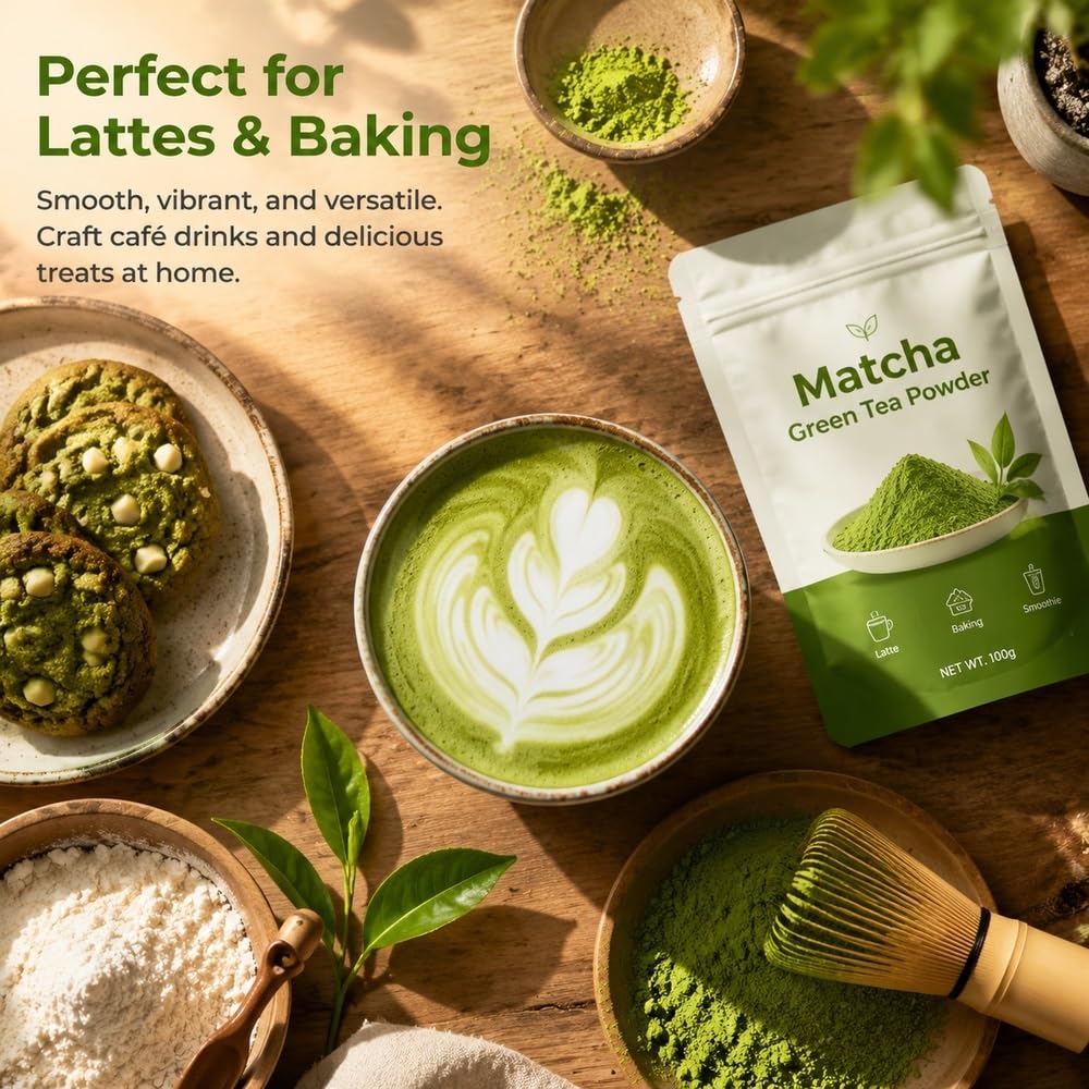 Czysta zielona herbata w proszku, Matcha w proszku do picia pieczenia