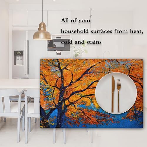 Miniatura 7 de Spring Flower Placemats Set of 4 Table Mats Washable Placemat Waterproof Place Mats for Party Home Dining Table Decor 18x12 in