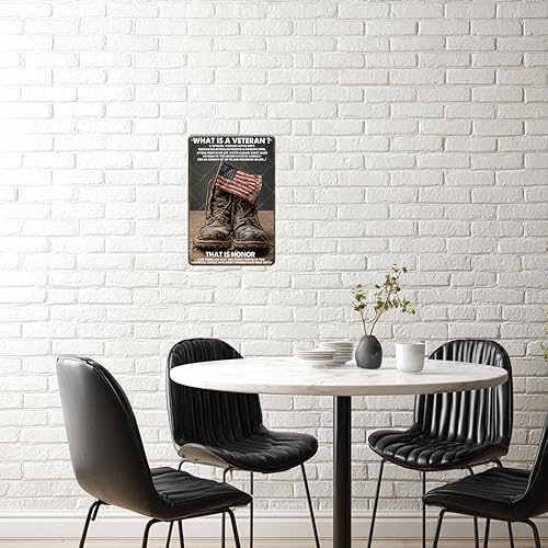 Miniatura 6 de Póster de soldado con texto en inglés «What is a Veteran» (What is a Veteran) Vintage Tin Signs Veteran, póster de soldado, cartel retro divertido