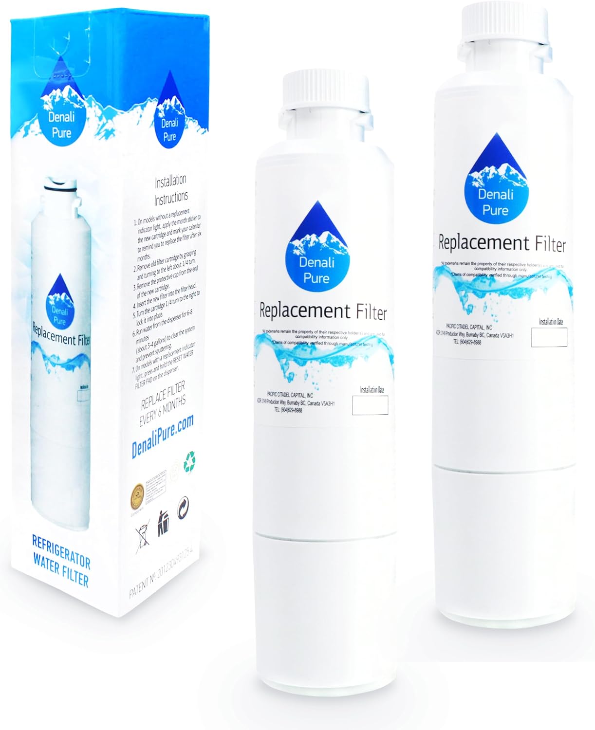 2-Pack Replacement for Samsung RF263BEAEWW/AA-0001 Refrigerator Water Filter - Compatible with Samsung DA29-00020B, DA29-00020A, HAF-CIN Fridge Water Filter Cartridge