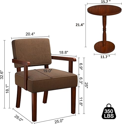 Vista 100 de Silla decorativa, silla de piel sintética para sala de estar, sillón de gran tamaño con asiento suave y reposabrazos para dormitorio, comedor, beige