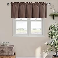 Vista 26 de DWCN Cenefa burdeos para ventanas, cenefa de cocina, cenefa de cortina de Navidad, cortinas de ventana de sótano, 1 panel, 42 x 18 pulgadas