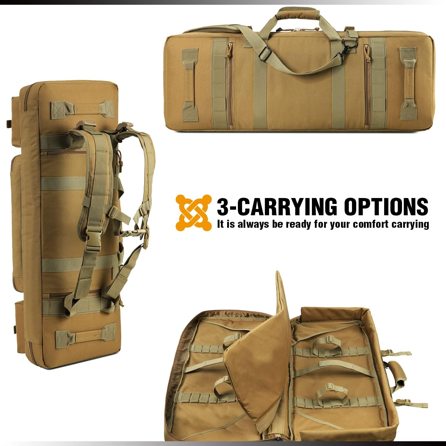 DBTAC Urban Classic Tactical Double Long Gun Bag Soft Rifle Case Pistol Transportation Case w/Backpack Strap for Range Shooting Outdoor Hunting | 32" 36" 42" 48" - Image 7