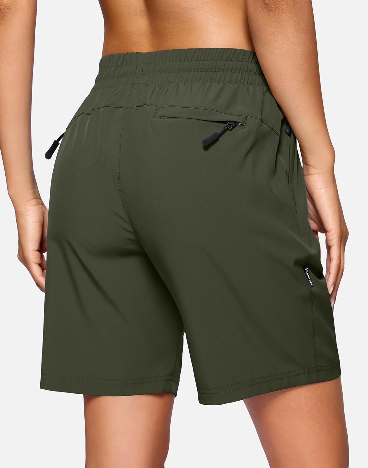 SANTINY Women's 7''/ 9'' Hiking Shorts with 3 Zipper Pockets Lightweight Quick Dry Long Athletic Golf Shorts for Women Casual - Image 2