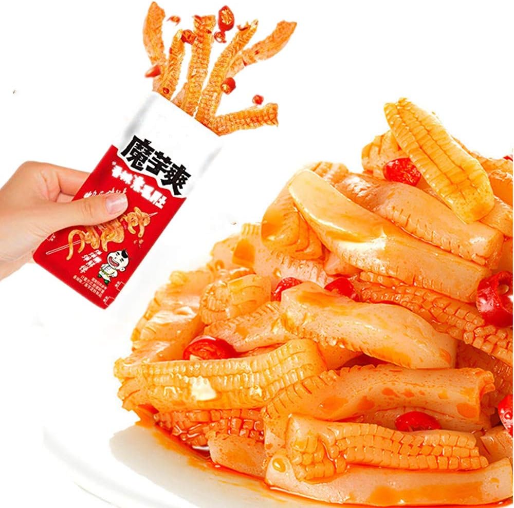 Weilong Latiao, Spicy Strip,Wei Long Konjac 20 Sachets / 360g Chinese Snack ,Chanmoyu,Moyushuang,卫龙辣条 馋魔芋 魔芋爽 (Spicy香辣)
