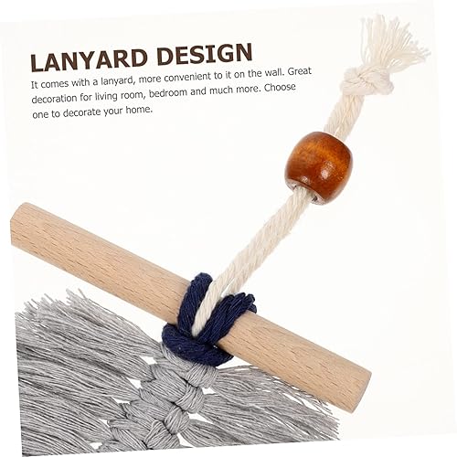 Miniatura 7 de Beavorty Tapiz de macramé para colgar en la pared, 2 piezas, cuerda de algodón, diseño de borla para decoración del hogar, para interiores rústicos