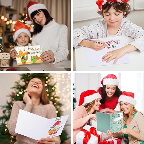 Miniatura 5 de Eersida 48 tarjetas de felicitación de Navidad de México, de 4 x 6 pulgadas, tarjetas de felicitación españolas de Navidad con 48 sobres de papel de