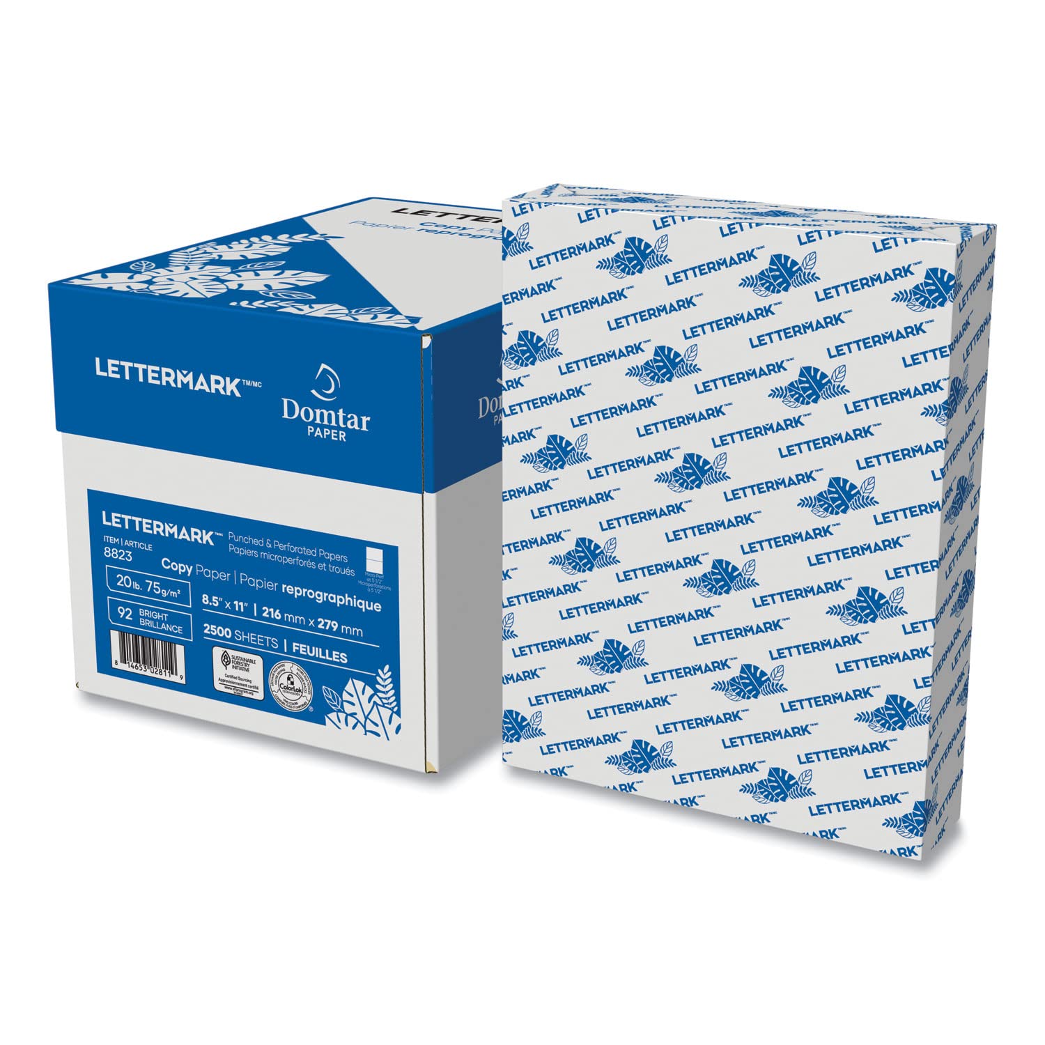 Domtar 8823 8.5 x 11 in. Perforated Custom Cut-Sheet Copy Paper White