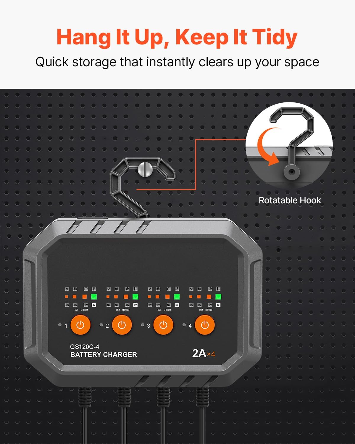 VEVOR Battery Charger, 8-Amp, LiFePO4 Lead-Acid (AGM/Gel/SLA) Smart Car Battery Charger, Fully-Automatic Smart Charger Maintainer, for Car Motorcycle Lawn Mower Golf Cart Boat Marine Deep Cycle