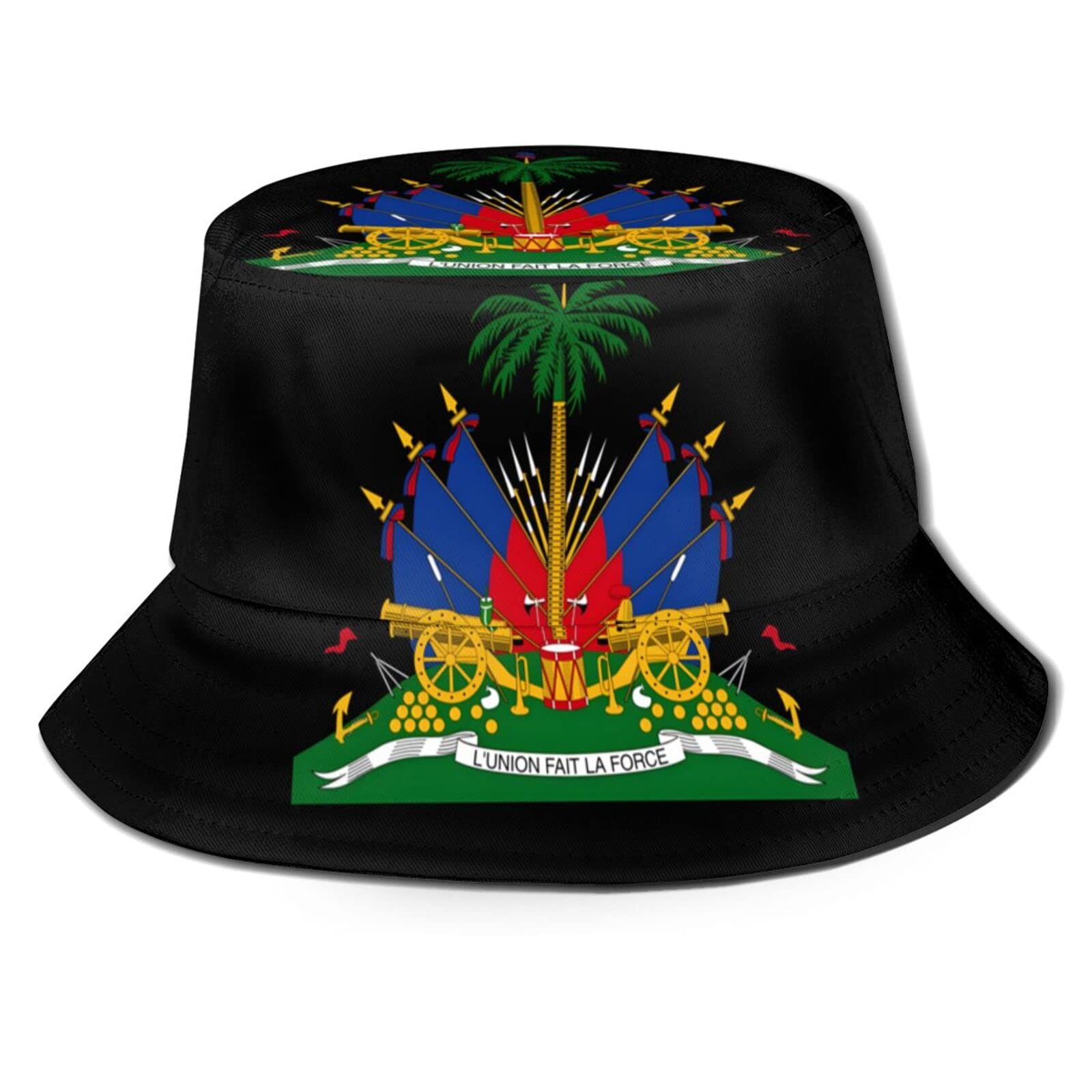 Fashion The Haitian American Bucket Hat Sun Protection Flag Bucket Hat Unisex Pattern Haitian Flag Hat…
