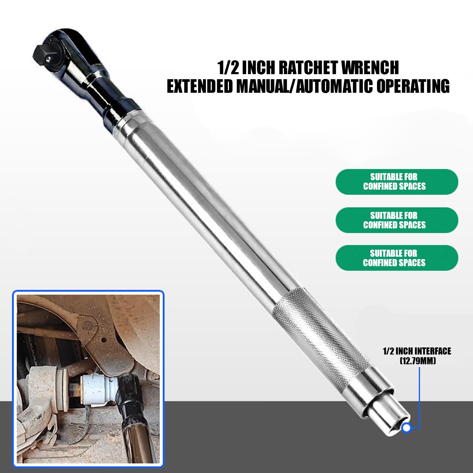 Llave Extensión Offset,Herramienta Alargadora - Llave de Carraca,Para Mantenimiento Mecánico Instalación Equipos Automoción Construcción Reparación Hogar Fontanería