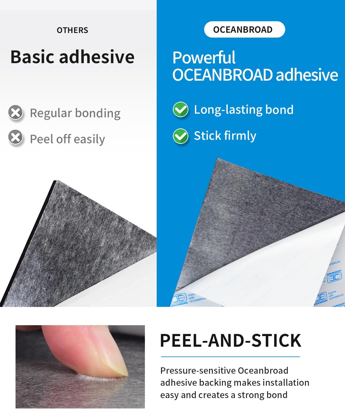 OCEANBROAD CNC Cut Boat Flooring Diamond Pattern Self-Adhesive EVA Decking