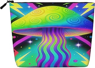 Psychedelic Rainbow Mushrooms Makeup Bag for ...