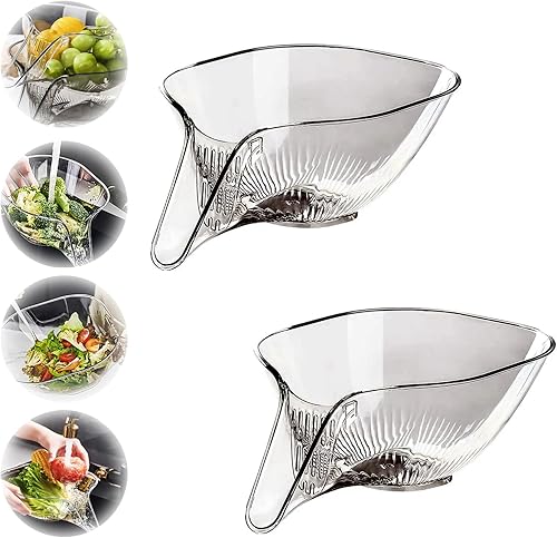 Embudo de cesta de drenaje, cesta de drenaje multifuncional, cesta de plástico con embudo, coladores para cocina para verduras, pasta, frutas,