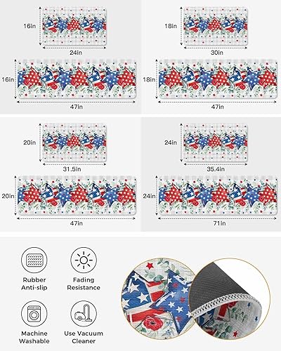 Vista 485 de Tapete de Feliz Navidad, tapete antideslizante para puerta delantera, baño, cocina, dormitorio, patio, entrada, 16 x 24 pulgadas, rojo, negro y verde