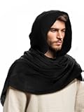 Medieval Renaissance Shawl Scarf Cape Men Women Multifunctional Hooded Cowl Halloween Cosplay Costume Accessories