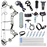 Adult Archery Compound Bow and Arrow Set Bow Fishing Combo kit Adjustable 30-65LBS Composite Bow Combination 19.5 