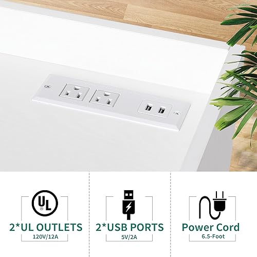 Miniatura 7 de YITAHOME Archivador de madera con luz LED, archivador lateral móvil de 3 cajones, gabinete de almacenamiento, soporte de impresora con estantes para