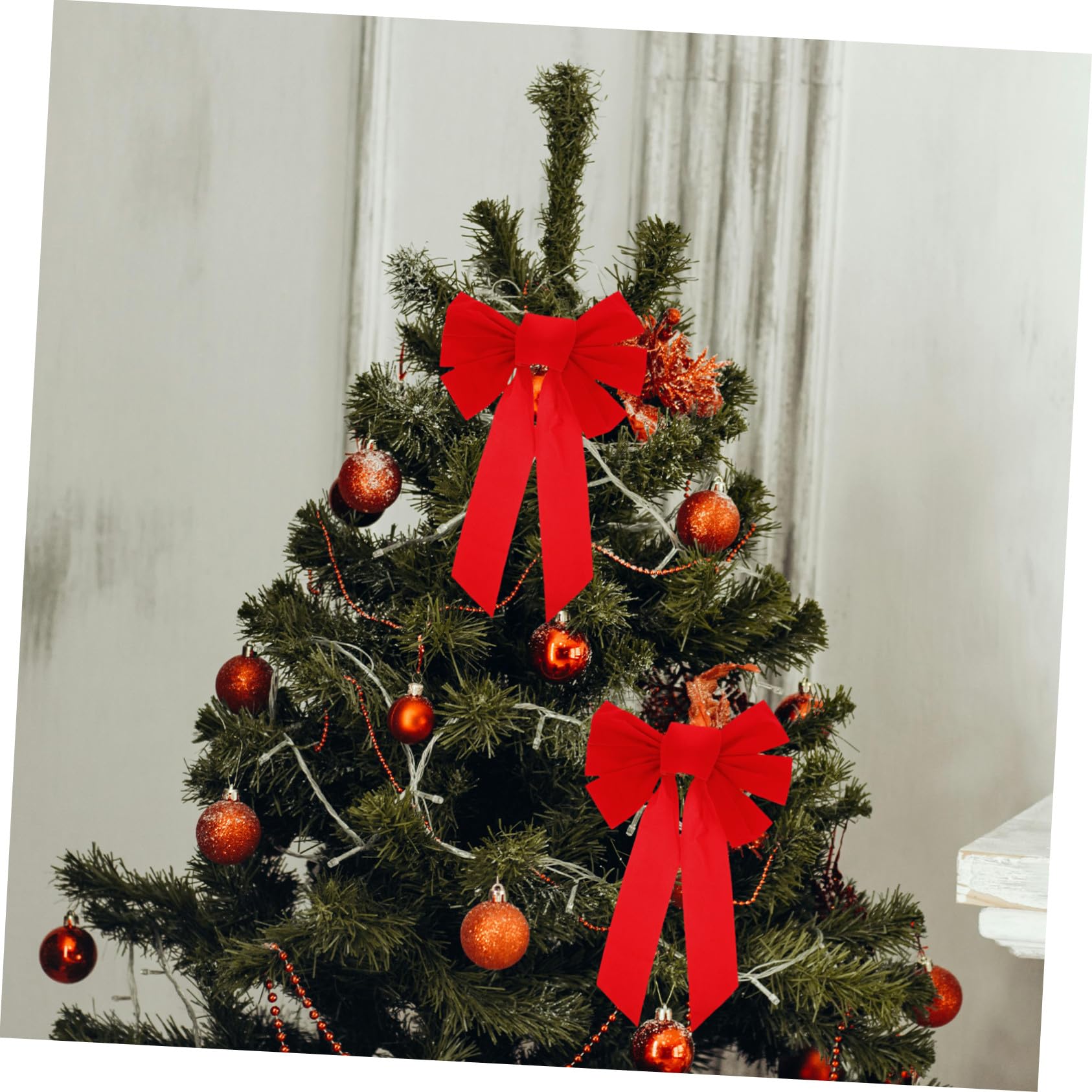 4 Piezas Lazos de Navidad de Decoración de Moños para Árbol Cortinas y Regalos Fiesta Navideña