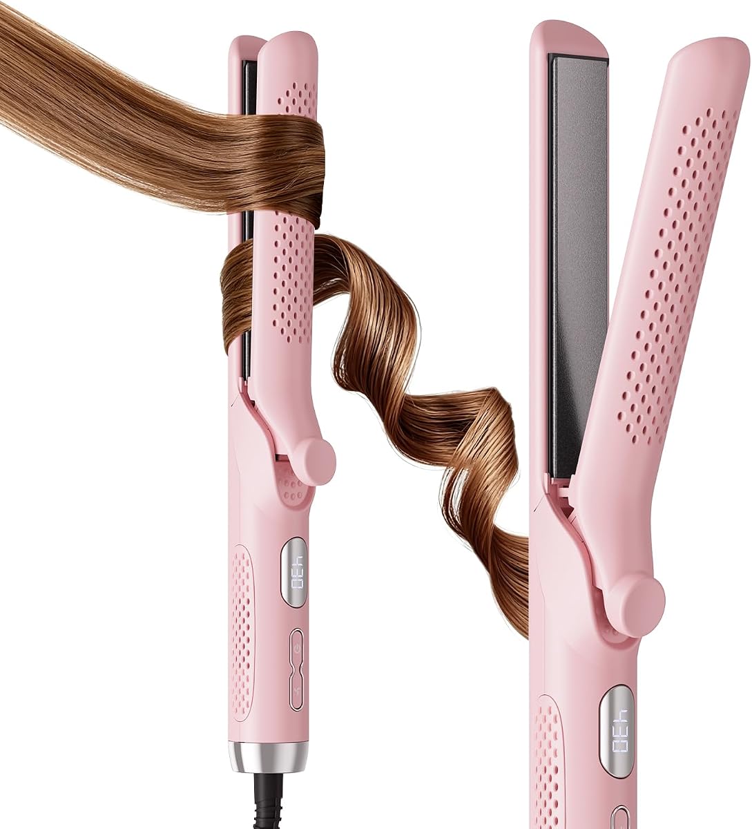 Rizador Airflow Styler, alisador y rizador 2 en 1 | Aire frío de 360° para rizos duraderos, menos daño por calor con 5 temperaturas, 100-240 V~ Una herramienta para lisos, ondas y rizos
