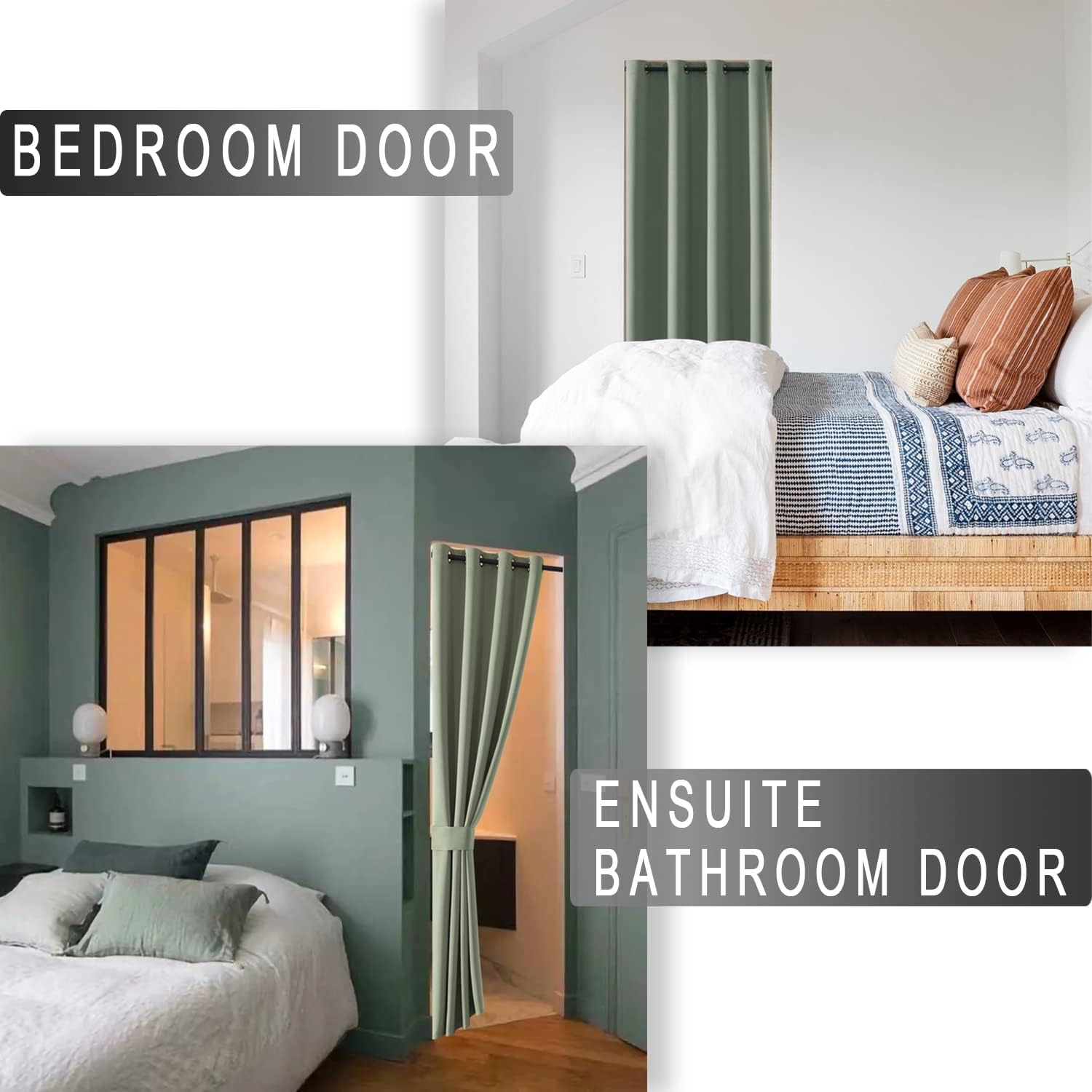 Sage Green Tapestry Curtains for Spring Decor Kitchen Door Screen,Divider Doorway Laundry Room Curtains for Bathroom Pantry Bedroom Living Dining Bath/Shower Aesthetic,80 Inch Length,Light Green