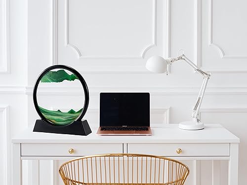 Miniatura 8 de KongLam Arte de arena dinámica 3D con movimiento líquido, imagen artística de arena en movimiento, imagen redonda de vidrio 3D de mar profundo,