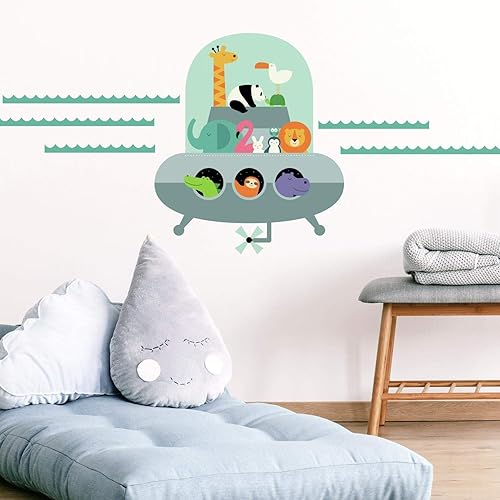 Miniatura 6 de RoomMates RMK4116GM Andy Westface Animal Underwater Expedition - Calcomanías de pared gigantes para despegar y pegar