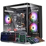 Prebuilt Gaming PC Desktop Computer,Intel Core i5 Desktop,Operating at A Frequency of 3.2-3.6 GHz,RX550 Graphics Card with 4GB GDDR5 Video Memory,16GB RAM, 512GB NVME SSD,WiFi5,RGB Fan x4 Windows 11