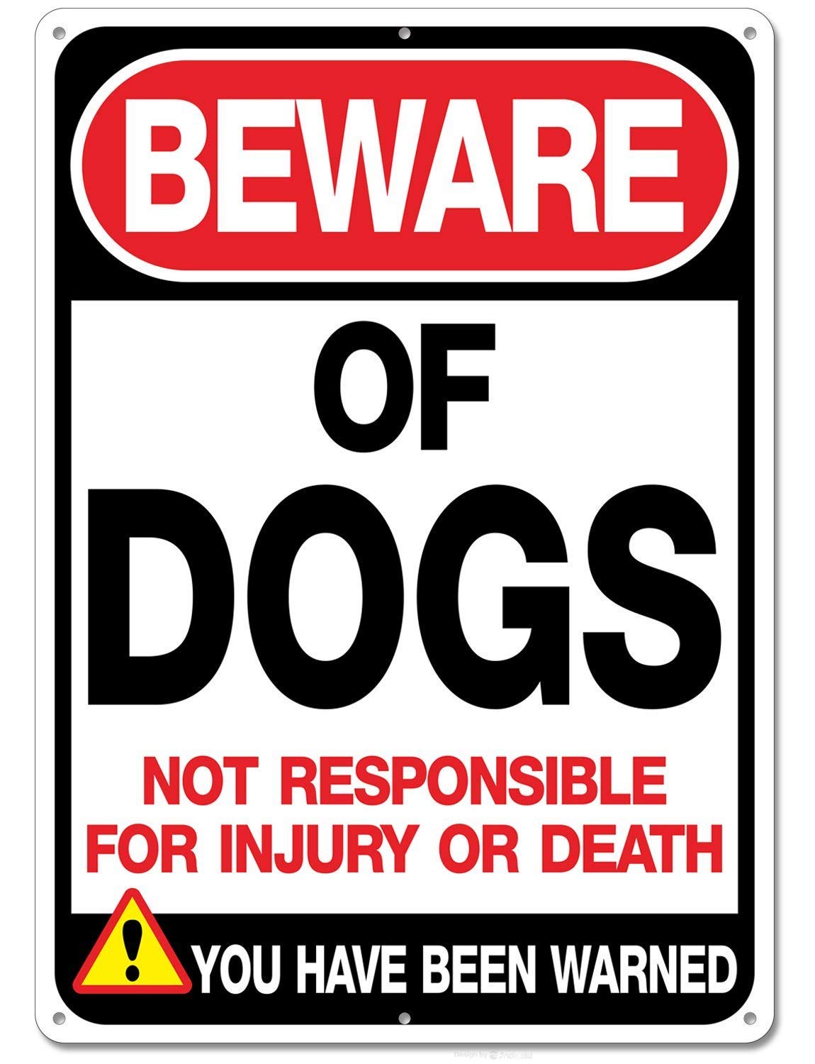 Beware Of Dogs Sign Large 8x12 Inches Thick 0.40 Rust Free Heavy Duty Aluminum Uv Printed Fade Resistant Reflective Indoor Or Outdoor Use Easy To Mount