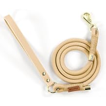 Wisedog Rope Dog Leash, 5FT, Sand Color | PVC Soft Padded Handle, Rustproof 360 Swivel Buckle, For Small Medium & Large Dogs