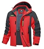 Men's Hooded Windproof Water Resistant Rain Jacket Windbreaker 5 Pockets for Hiking,Fishing,Travel