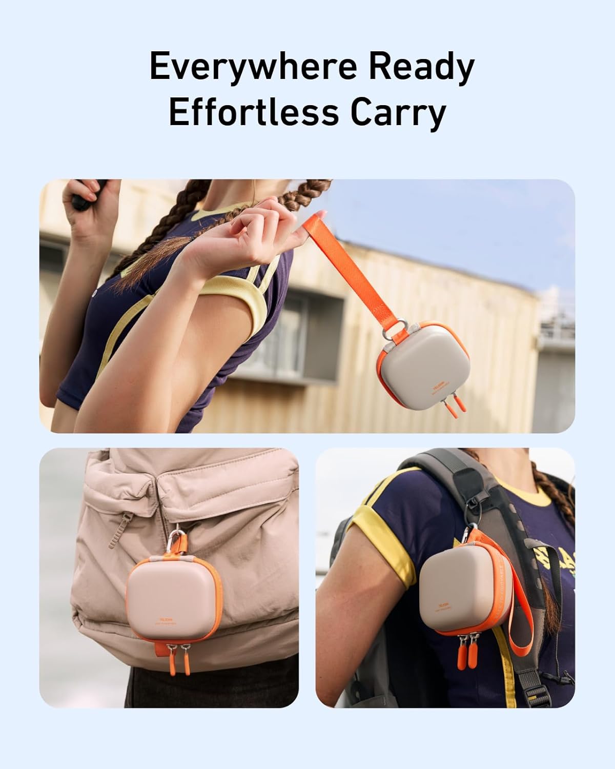 TELESIN DisAdv Portable Mini Carrying Case for HERO/Ace Pro/DJI OSMO/360 Cameras, Waterproof Hard Shell Travel Storage Case for Action Cameras and Accessories, Grey - Image 6