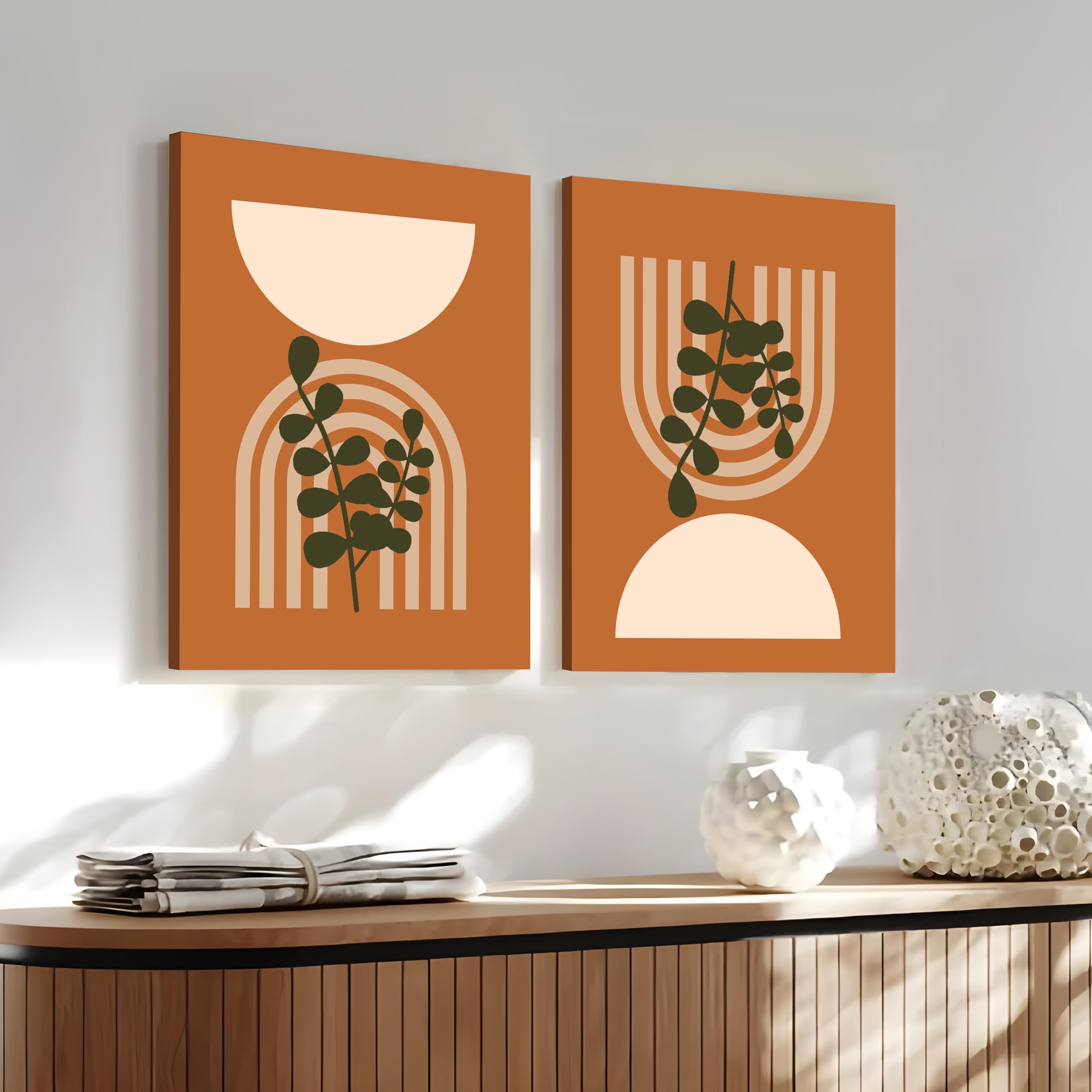 Boho Canvas Art Set - 2 Abstract Wall Paintings -12 Boho Canvas Art Set - 2 Abstract Wall Paintings -12
