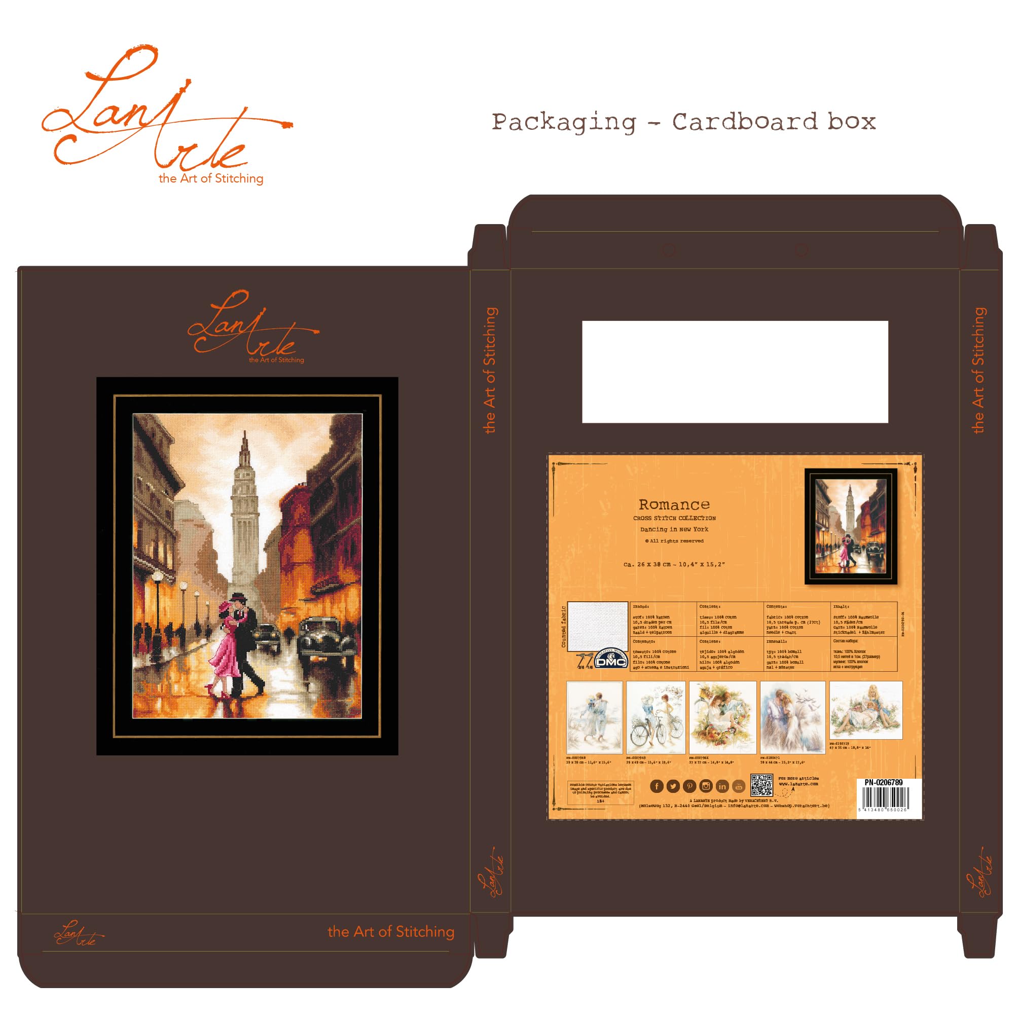 Kreuzstich Stickpackung Romantik, Tanzend in New York, Zählmuster, 26x38cm