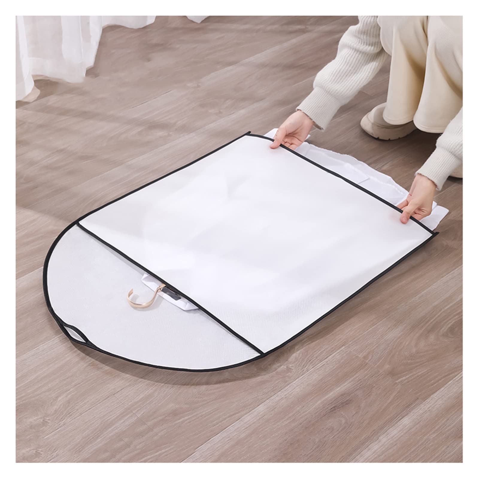 Copriabiti Lavabili, Borse Porta Abiti Traspiranti in Tessuto Non Tessuto con Fispiranti in Tessuto Non Tessuto con Finestra di Visualizzazione, Borsa da Viaggio per Appendere Abiti,60×100cm