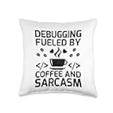 Coffee Coding Programmer Coder Developer Nerd Coffee Lover Throw Pillow