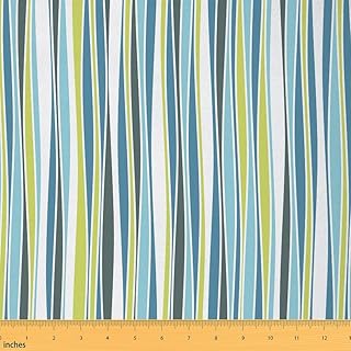 Feelyou Stripes Fabric by The Yard, Natural Geometric Waves Ripple Upholstery Fabric for Chairs, Farmhouse Striped Lines D...