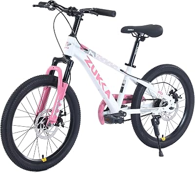 ZUKKA Kids Bike 20/24 بوصة دراجة جبلية تعليق إطار شوكة سرعة واحدة للأعمار 7-12 الأولاد والبنات دراجات الشباب ، ألوان متعددة
