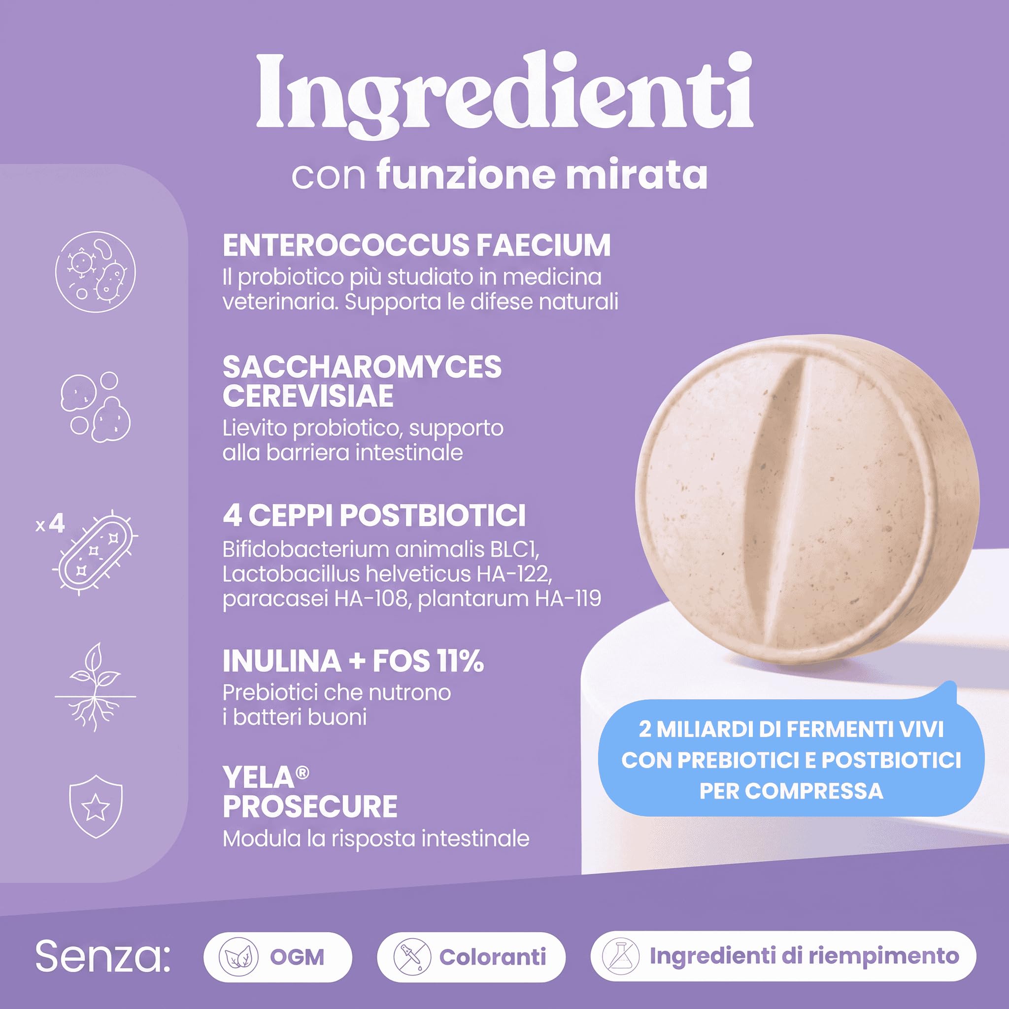 Bau Probiotici per Cani, Fermenti Lattici Cane, Supporto Gastrointestinale Cane, Probiotico Digestivo per Cani Prurito, Integratore Diarrea Cane con Ingredienti Naturali, Probiotico Cane (120)