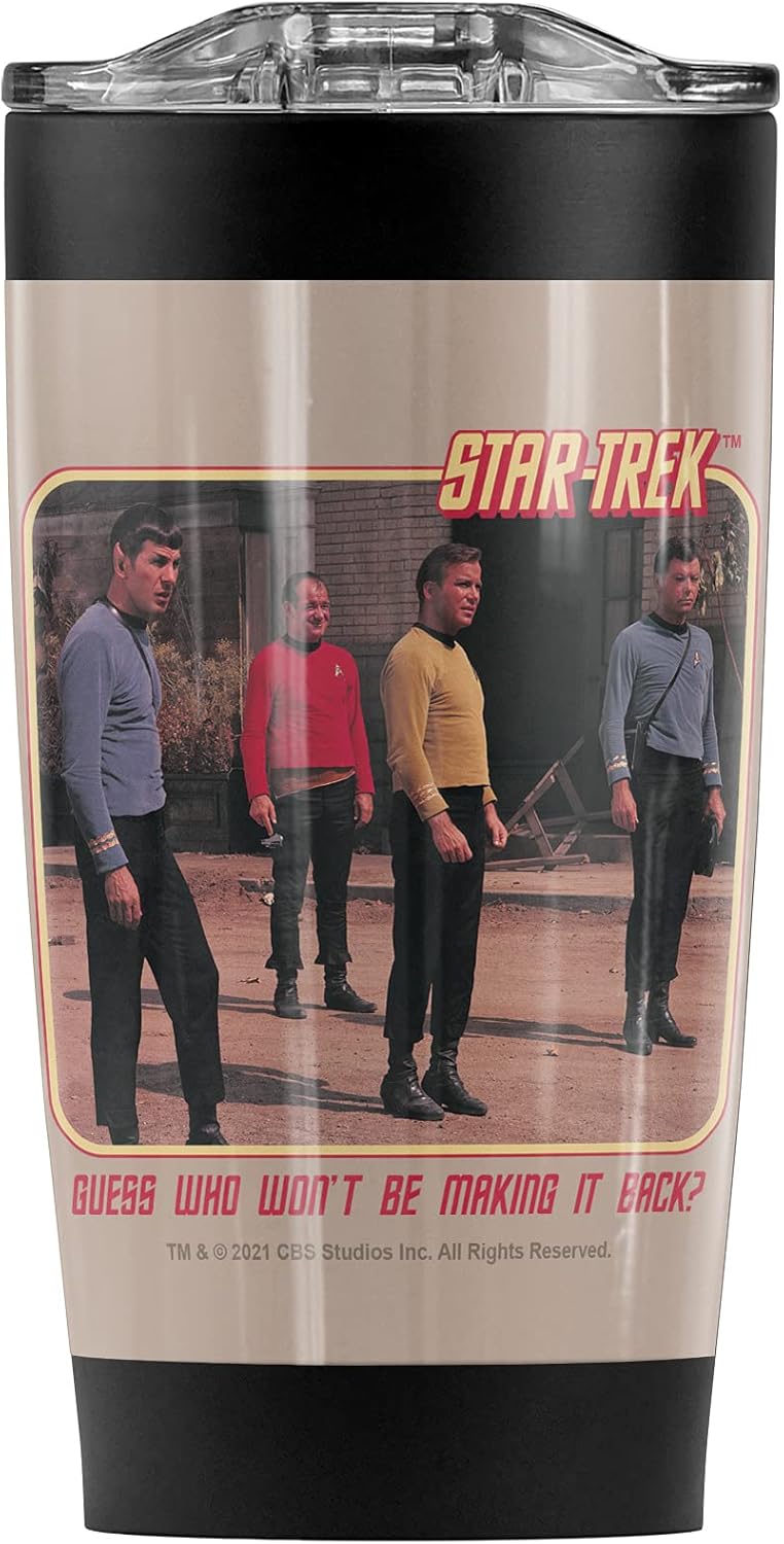 LOGOVISION Star Trek Red Shirt Blues Stainless Steel Tumbler 20 oz Coffee Travel Mug/Cup, Vacuum Insulated & Double Wall with Leakproof Sliding Lid | Great for Hot Drinks and Cold Beverages