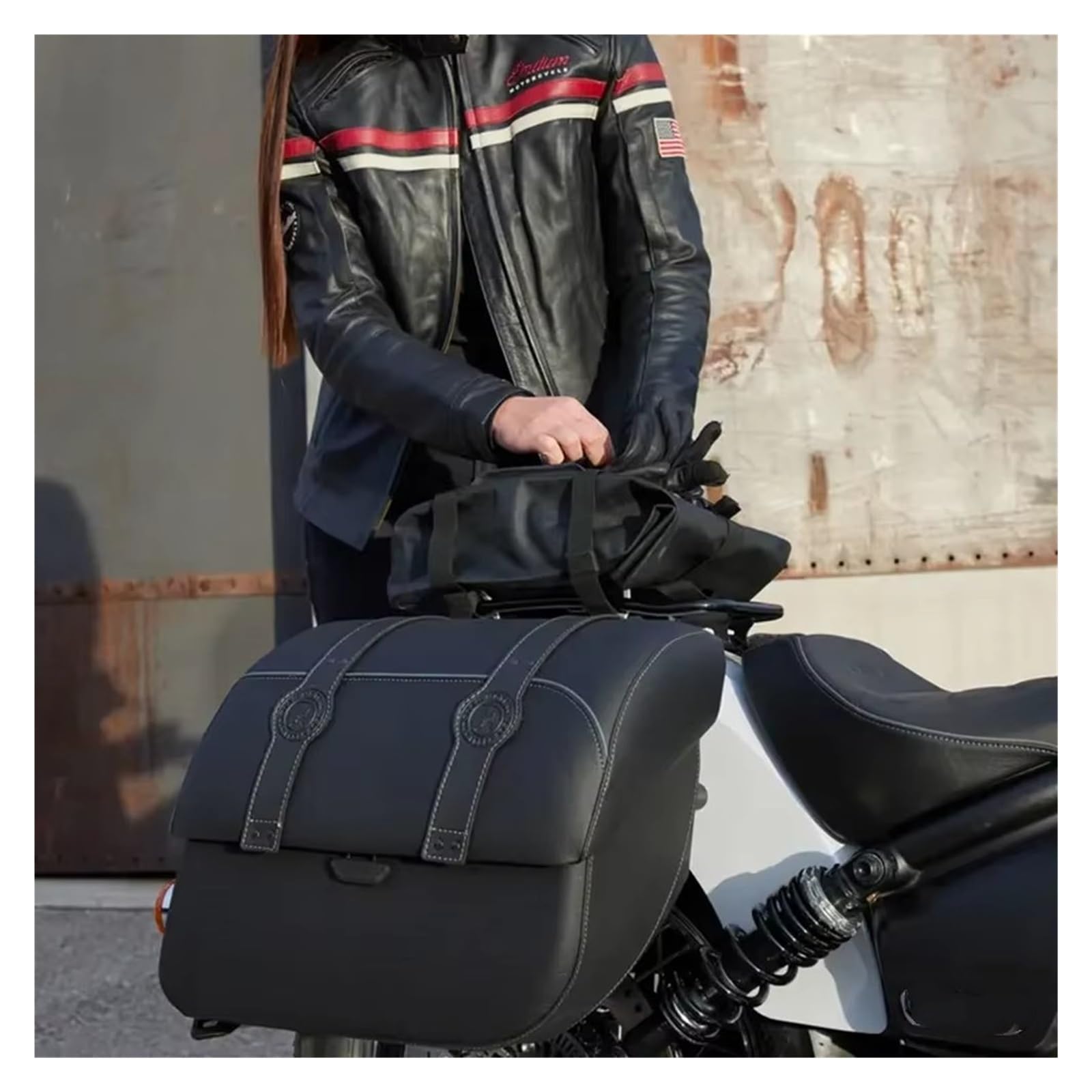 Motorrad Gepäckträger Für Indian Für Scout Für Bobber 2025-up Änderung Zubehör 101 Motorrad Hinten Gepäck Rack Fender(Black)