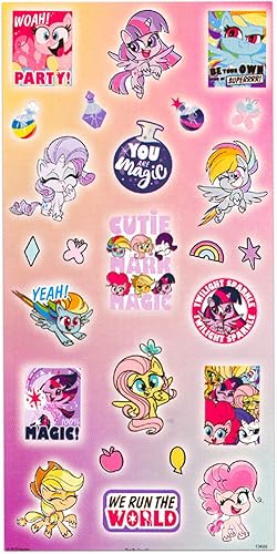 Miniatura 3 de MLP - Juego de juguetes para apretar  Paquete de 3 piezas con juguetes para apretar MLP, calcomanías MLP y colgador de puerta de princesa de playa