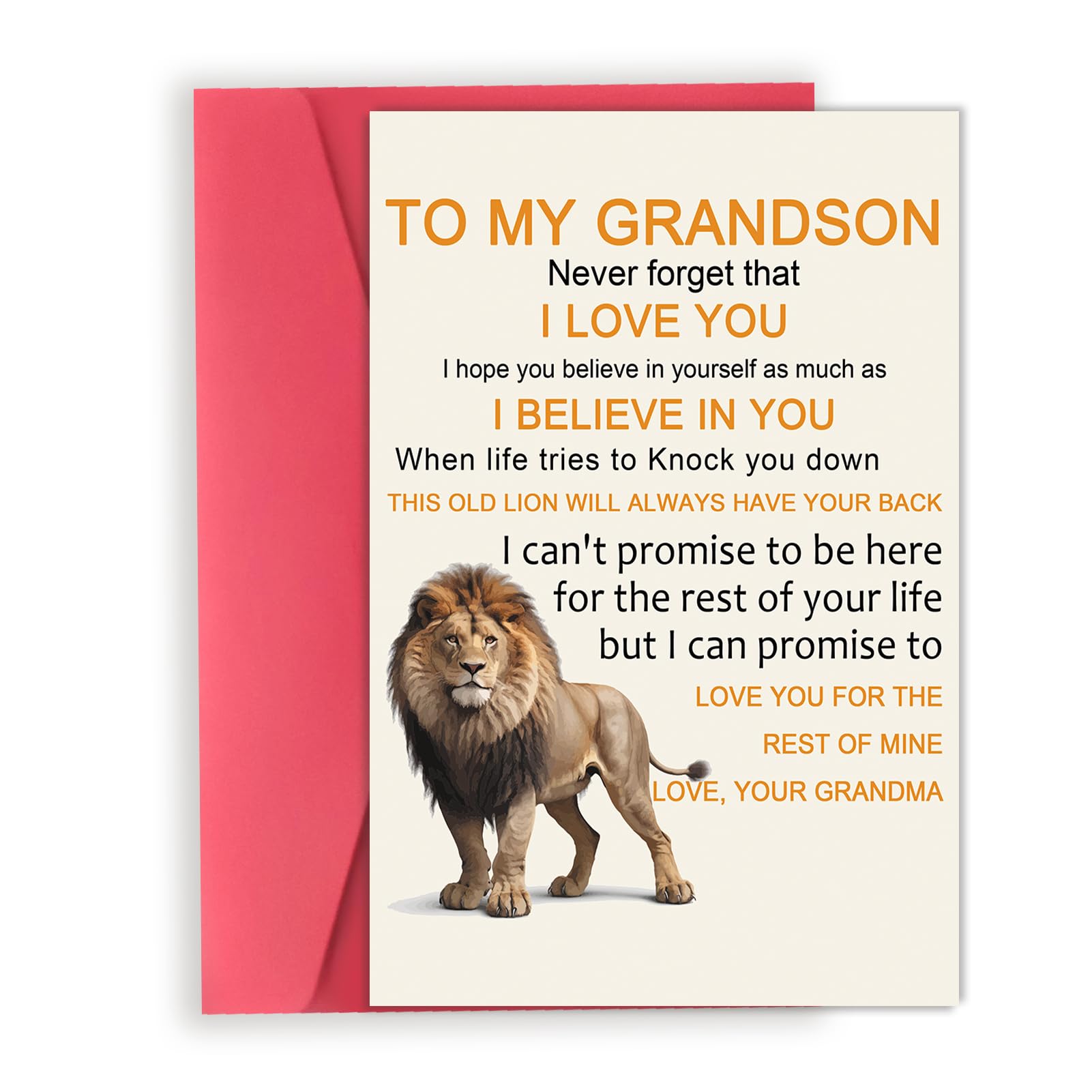 OJsensai Cute Birthday Card for Grandson, Best Gifts from Grandma Nana, Happy Birthday for Grandson Kids Adult