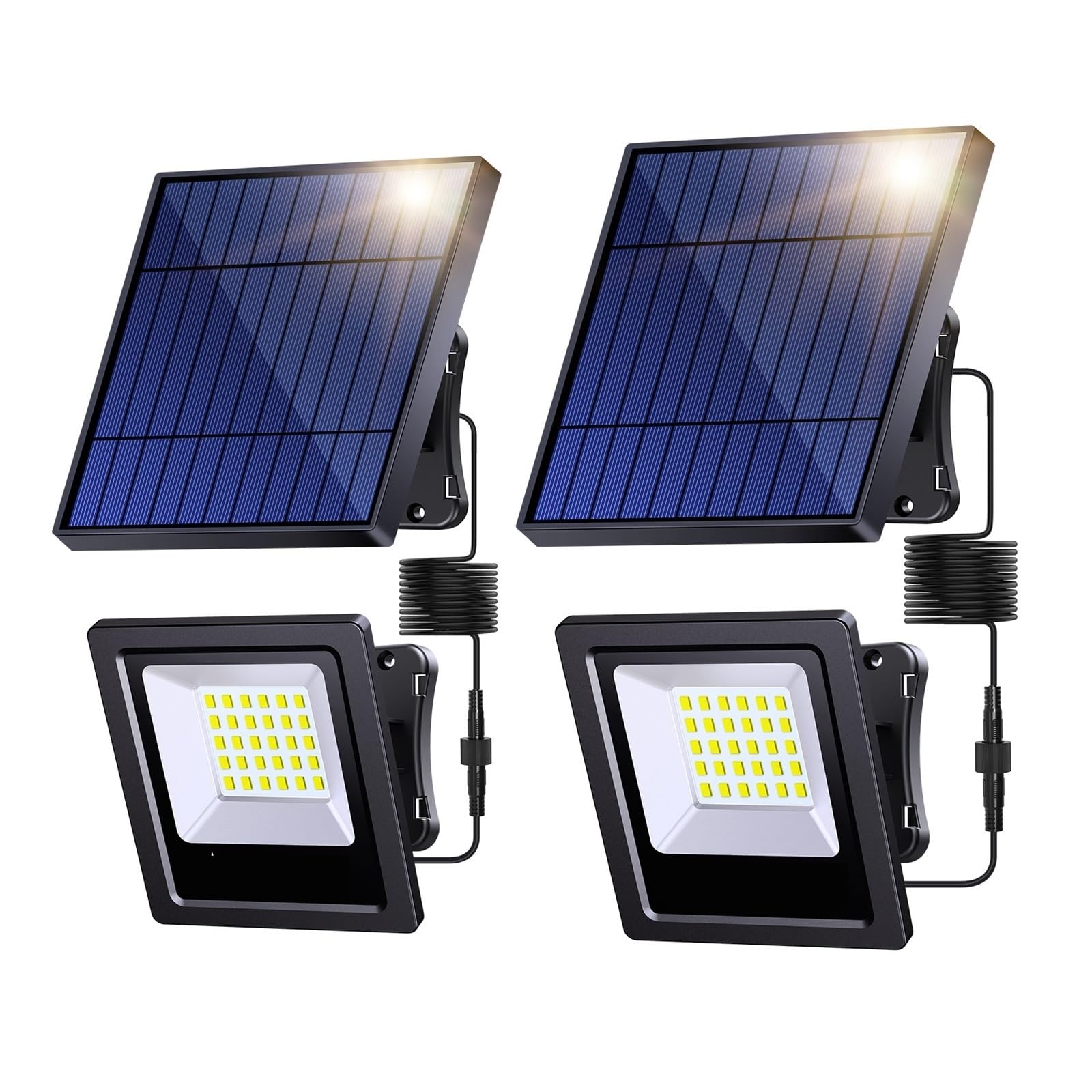 LNHHG Solar Flood Light 2 PCS Solar Outdoor Super Bright IP65 Waterproof Street Light Security Lights For Garden Yard Patio Porch for Garden Driveway Garage Patio