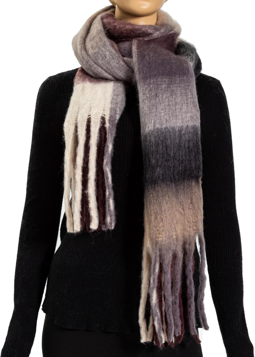 Winter Women Chunky Scarf Warm Blanket Big Thick Large Oversized Wrap Colorful Long Solid Scarves - Image 3